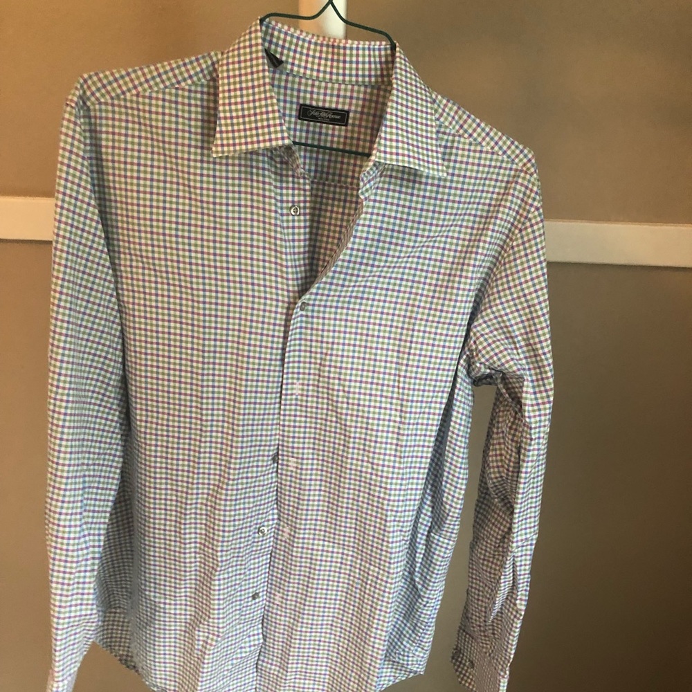 Saks Fifth Avenue multi color checked button down